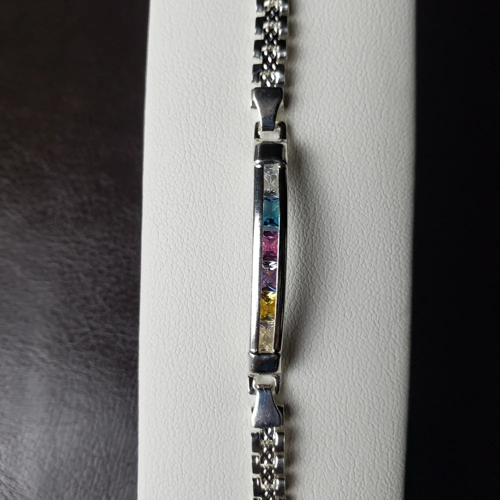 925 fine silver girl bracelet‎ with zircon stones